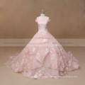 Elegant bridal dress import from china chapel train wedding dress